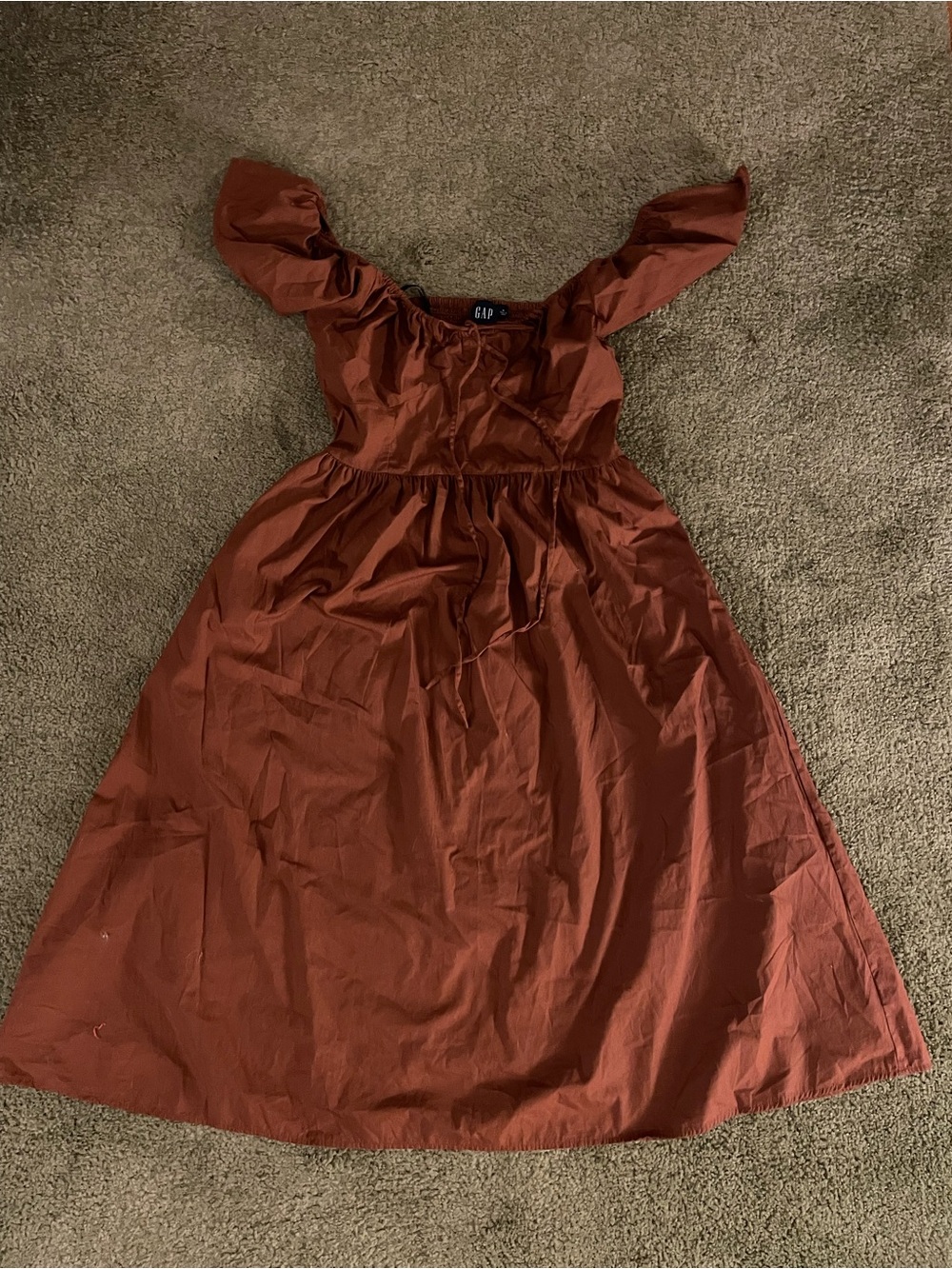 GAP Burnt Orange flutter Sleeve Midi Dress